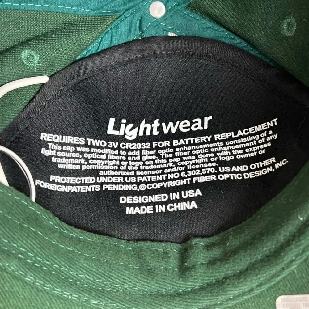 Lightwear Green Bay Packers Light Up Adjustable OSFM Hat Cap NFL Corduroy Logo